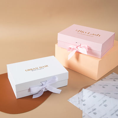 Small Business Unique Ribbon For Socks Custom Luxury Cardboard Christmas Gift Box With Magnetic Closure And UV Lamination