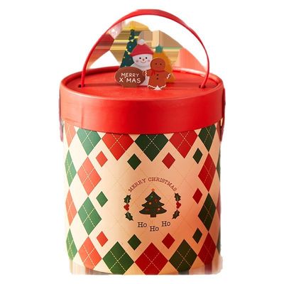 Hot Foil/UV/Varnish Surface Finish Custom Logo Cylindrical Gift Packaging Box For Exquisite Christmas Gifts