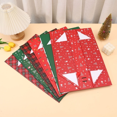 Small Business Unique Ribbon For Socks Custom Luxury Cardboard Christmas Gift Box With Magnetic Closure UV Lamination