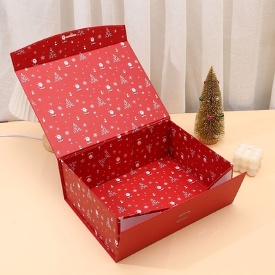 Small Business Unique Ribbon For Socks Custom Luxury Cardboard Christmas Gift Box With Magnetic Closure UV Lamination