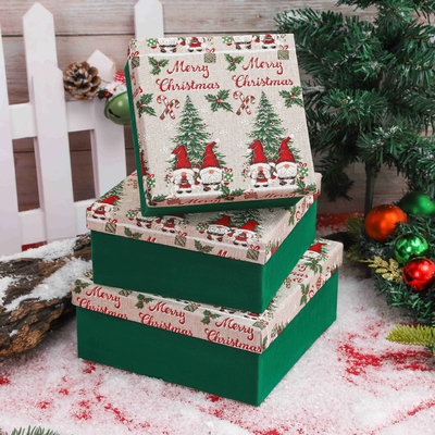 Christmas Gift Box Set with Ribbon Custom Printed Polyester Holiday Gift Boxes for Xmas Wholesale Festive Packaging