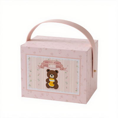Wholesale Custom Children's Eco-Friendly Cardboard Handmade Packaging Gift Box Toy Storage Box with Handle