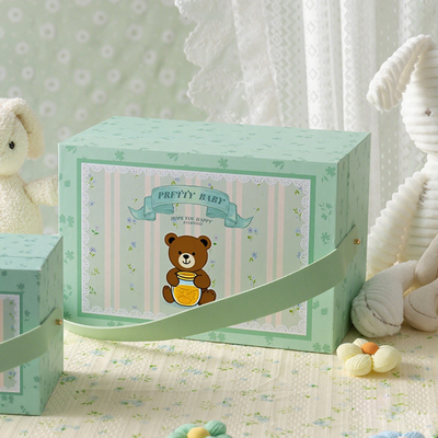 Wholesale Custom Children's Eco-Friendly Cardboard Handmade Packaging Gift Box Toy Storage Box with Handle