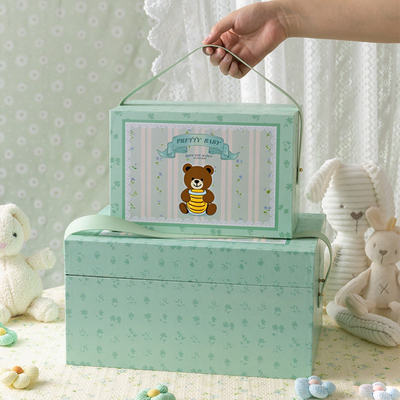 Wholesale Custom Children's Eco-Friendly Cardboard Handmade Packaging Gift Box Toy Storage Box with Handle