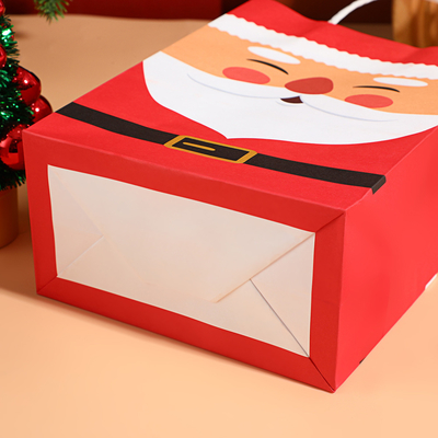 Christmas Kids Gift Bags Recycled Paper Santa Snowman Xmas Party Favors Wholesale Holiday Goodie Bags for Gifts
