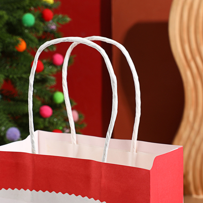 Christmas Kids Gift Bags Recycled Paper Santa Snowman Xmas Party Favors Wholesale Holiday Goodie Bags for Gifts