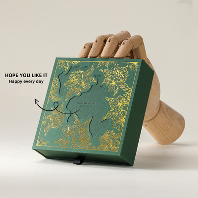 Factory Custom 9*9cm Square Paper Earring Necklace Hollow Packaging Box for Magnetic Jewelry Gift
