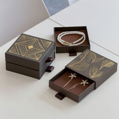 Custom Logo Eco Friendly Printed Hard Rigid Recycle Style  Paper Packaging Cardboard Drawer box Sliding For Jewellery