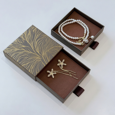 Custom Logo Eco Friendly Printed Hard Rigid Recycle Style  Paper Packaging Cardboard Drawer box Sliding For Jewellery
