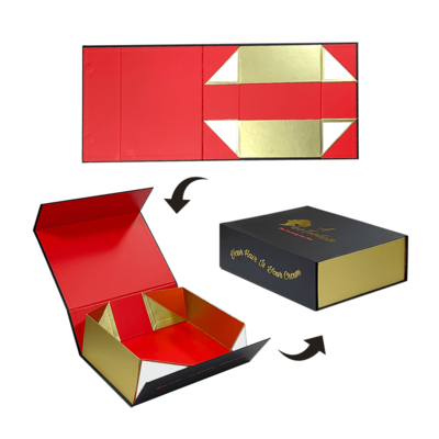 Premium Custom Logo Luxury Large Matte Rigid Paper Cardboard Black Foldable Empty Magnetic Box ISO9001