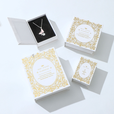 Wholesale Custom Luxury Necklace and Earrings Magnet Box Jewelry Storage Box