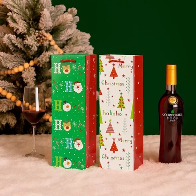 Customized Small Personalized Christmas Paper Luxury Shopping Paper Bag with Ribbon Handle