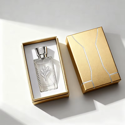 Custom New High-Grade Perfume Box Gold Foil Logo Printed Lid and Base Box Hot Stamping Rigid Box for Jewellery Perfume Gift