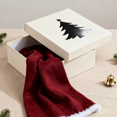 Custom Luxury Christmas Gift Boxes Matte Rigid Carton for Packaging Scarf Dress Underwear Shirt Recycled Aseptic Materials