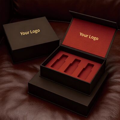 Custom Personalized Logo  Paper Boxes Magnetic Gift Box With Foam Insert Luxury Rigid Cosmetic For Makeup Perfume