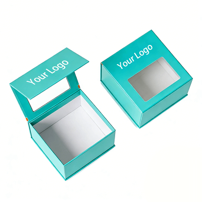 Custom High-end Handmade Magnetic Closure Gift Boxes with Window Packaging Paper Boxes for Hats and Clothing