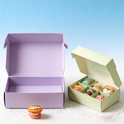 Custom Durable Folding Durable Tough Paper Cardboard Mailing Paper Boxes for Candy Cookie and Macarons