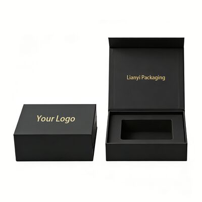 Premium Custom Logo Luxury Biodegradable Paper Boxes Cardboard Black Rigid Magnetic Gift Box