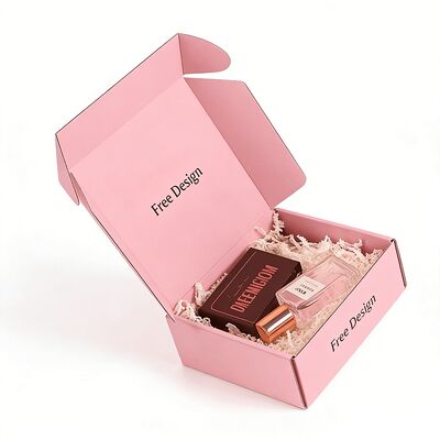 Wholesale Custom Personalized Printed Pink Corrugated Cardboard Packaging Boxes Postal Mailer Shipping Box