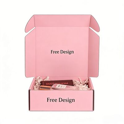 Wholesale Custom Personalized Printed Pink Corrugated Cardboard Packaging Boxes Postal Mailer Shipping Box