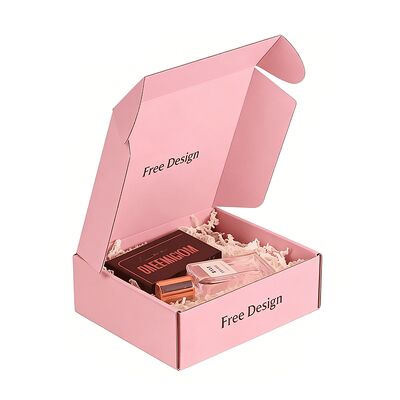 Wholesale Custom Personalized Printed Pink Corrugated Cardboard Packaging Boxes Postal Mailer Shipping Box