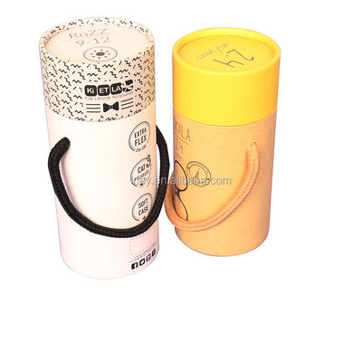 Matt Lamination Round Tube Packaging Box Kraft Paper Cylinder Box For Nuts Coffee Tea