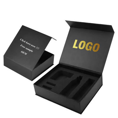 Custom Packaging Printing Box Cardboard Black Paper Magnet Gift Box Packaging with Inner Foam