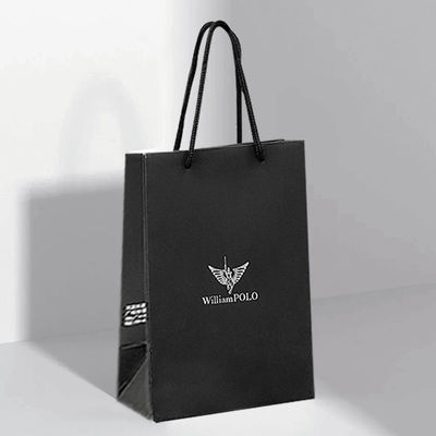 Custom White Black Paper Plain Paper Bags For Dresses Shopping With Your Own Logo Printed