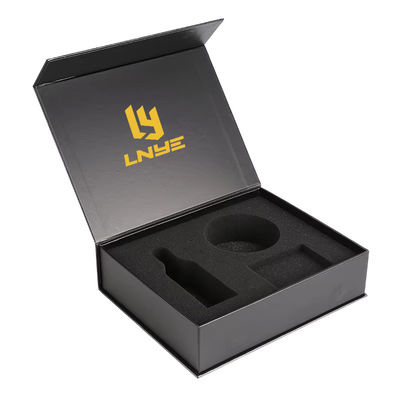 Custom logo Black Magnet Magnetic Luxury Packaging Folding Paper Business Gift Box