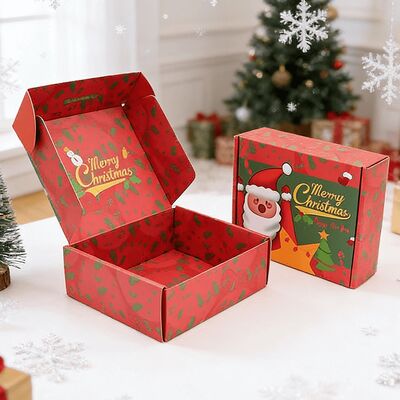 Custom Printed Shipping Box  Christmas Boxes Gift for Clothing Electronic Gift Present Packaging